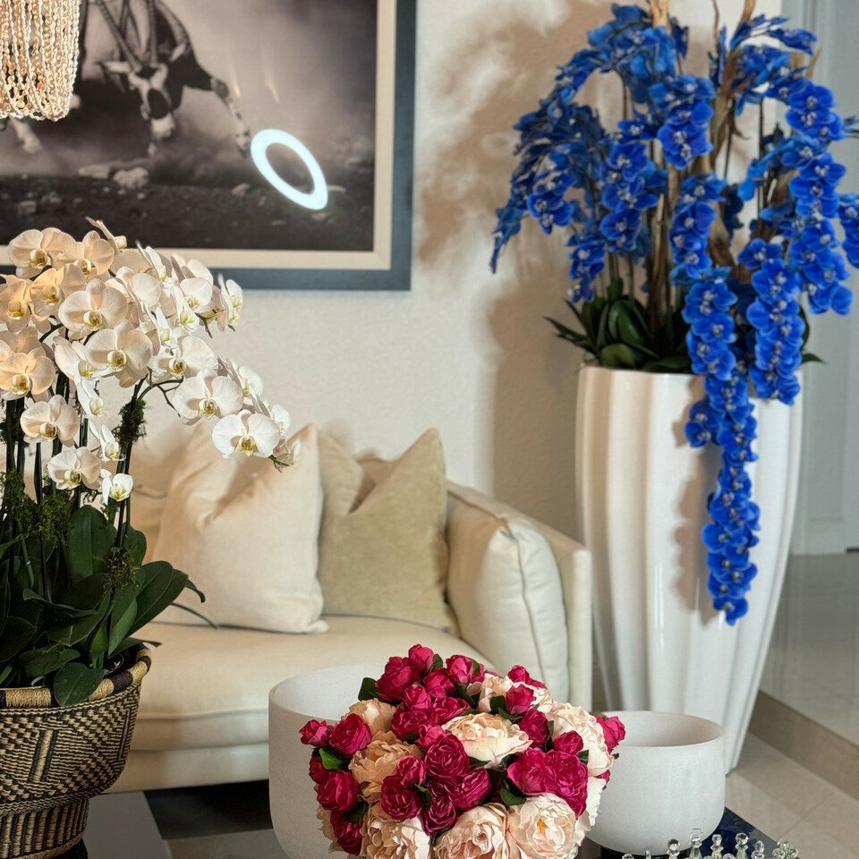 Alocasia „Red Prince“ im XL Ben Pflanzgefäß – Hochglanz-Weiß